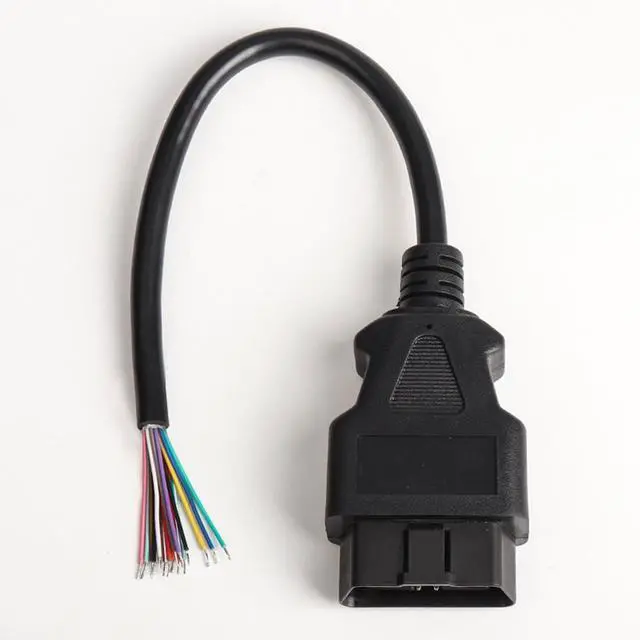 Alt view image 5 of 6 - Auto Car Open Male 16Pin Universal OBD 2 Extension Diagnostic Cable, 26AWG, 0.98ft/30cm