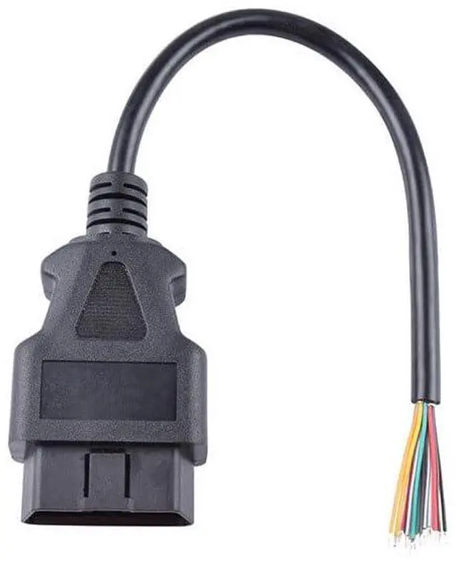 Alt view image 6 of 6 - Auto Car Open Male 16Pin Universal OBD 2 Extension Diagnostic Cable, 26AWG, 0.98ft/30cm