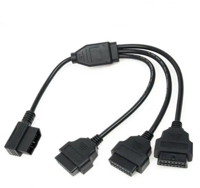 Main image of 1 to 3 Car OBD Splitter Cable, 16-Pin OBD2 Extension Diagnostic Cable, 1/3 Conversion L Head Male to Female Cord 1.64FT/50CM