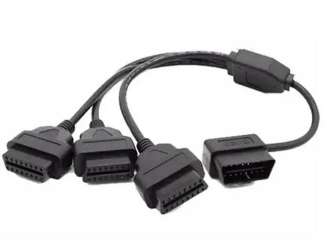 Alt view image 2 of 4 - 1 to 3 Car OBD Splitter Cable, 16-Pin OBD2 Extension Diagnostic Cable, 1/3 Conversion L Head Male to Female Cord 1.64FT/50CM