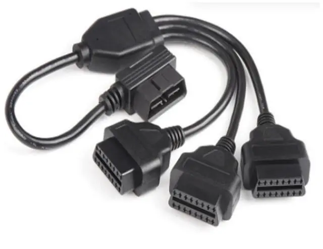 Alt view image 4 of 4 - 1 to 3 Car OBD Splitter Cable, 16-Pin OBD2 Extension Diagnostic Cable, 1/3 Conversion L Head Male to Female Cord 1.64FT/50CM