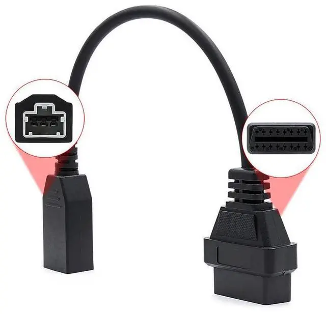 Alt view image 2 of 6 - OBD2 Diagnostic Cable Adapter, 3-Pin to 16-Pin Connector, Black