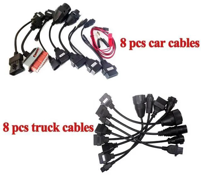 Alt view image 3 of 4 - Full Set 8 Cables Connector Adapter for Truck Car OBD OBD2 Diagnostic Scanner Scan Tool (8pcs for truck)