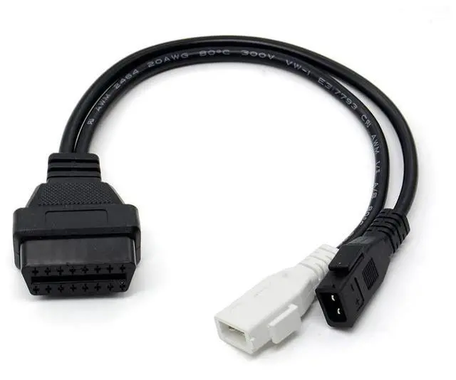 Alt view image 3 of 5 - 2 X 2Pin to 16Pin OBD2 Connector Conversion Auto Car Diagnostic Cable for Audi, for Volkswagen, for VW, for VAG Seat, for Skoda, 0.65ft/20cm