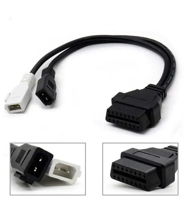 Alt view image 5 of 5 - 2 X 2Pin to 16Pin OBD2 Connector Conversion Auto Car Diagnostic Cable for Audi, for Volkswagen, for VW, for VAG Seat, for Skoda, 0.65ft/20cm