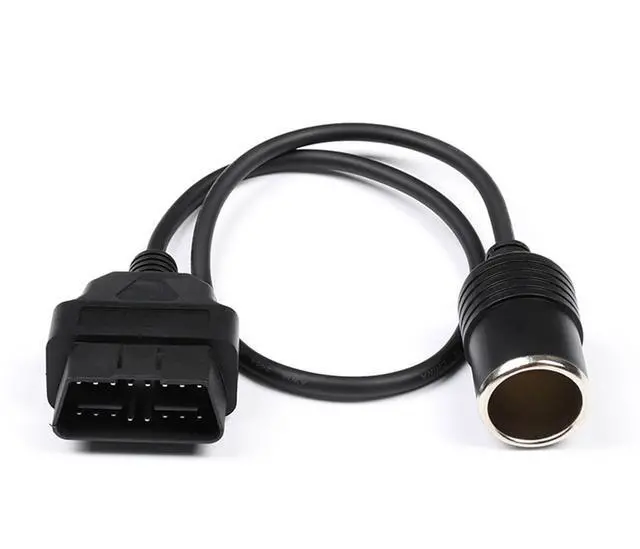 Alt view image 5 of 6 - Auto Car 16Pin OBD2 Port to Cigarette Lighter Female Socket Adapter Cable, 16-Pin OBD2 Male Cord for Vechile Car Extension Power Supply, 18AWG, 1.9FT/60cm
