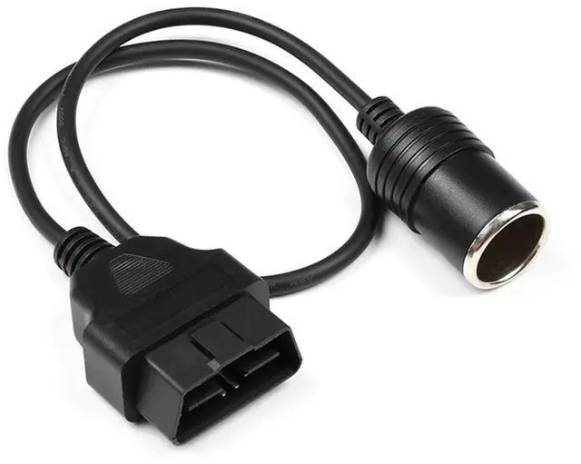 Alt view image 6 of 6 - Auto Car 16Pin OBD2 Port to Cigarette Lighter Female Socket Adapter Cable, 16-Pin OBD2 Male Cord for Vechile Car Extension Power Supply, 18AWG, 1.9FT/60cm