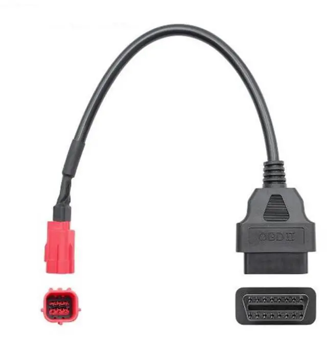 Alt view image 3 of 5 - 16Pin OBD2 to 6Pin Connector Adapter Cable for Motorcycle, Compatible with CBR1000RR/CBR600RR/VFR 800/CRF1000/CB1100/NC750 from 2017, Works with ELM327 OBD2 Scanner/Code Reader