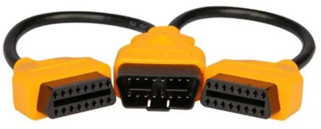 Main image of Auto Car 1 to 2 OBD Splitter Cable, 16-Pin OBD2 Extension Diagnostic Cable, 1/2 Conversion 0.98FT/30CM