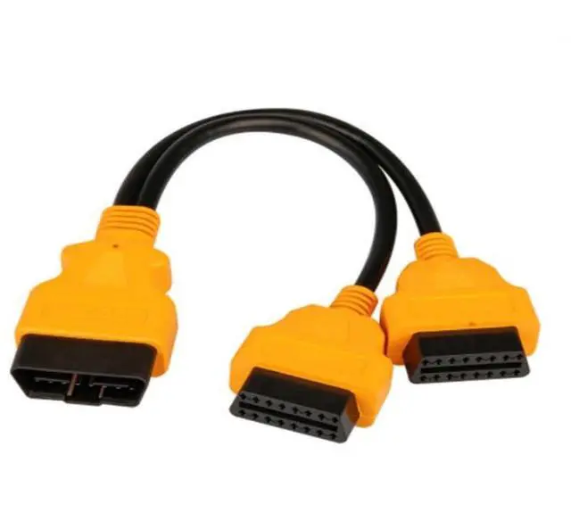 Alt view image 3 of 4 - Auto Car 1 to 2 OBD Splitter Cable, 16-Pin OBD2 Extension Diagnostic Cable, 1/2 Conversion 0.98FT/30CM