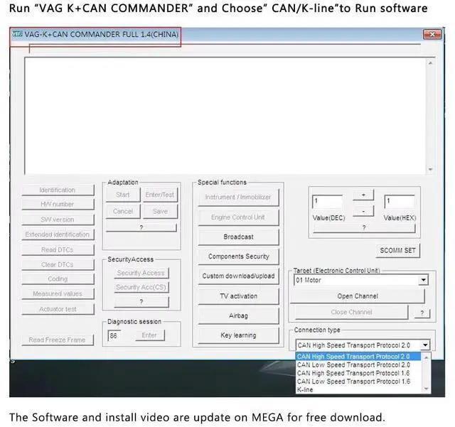 Alt view image 5 of 7 - OBD2 Cable for VAG K+CAN Commander v1.4 Diagnostic Scanner Tool, ECU Programming, Code Reader