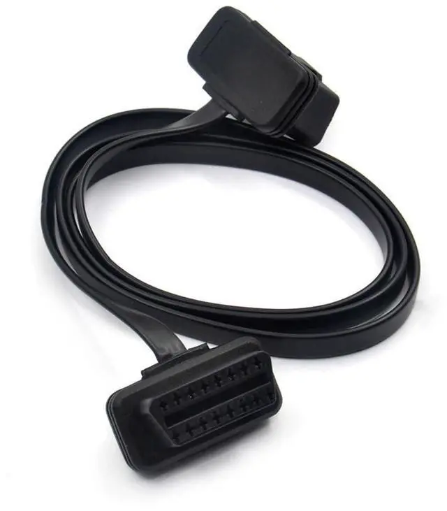 Alt view image 4 of 4 - Auto Car OBD2 Male to OBD Female 16 Pin J-1962 Flat Thin Extension Cable Diagnostic Tool, 2FT/60cm