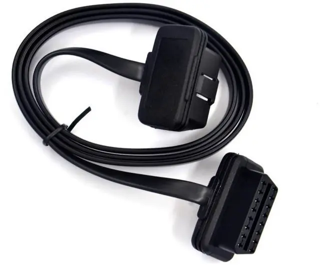 Alt view image 3 of 4 - Auto Car OBD2 Male to OBD Female 16 Pin J-1962 Flat Thin Extension Cable Diagnostic Tool, 2FT/60cm