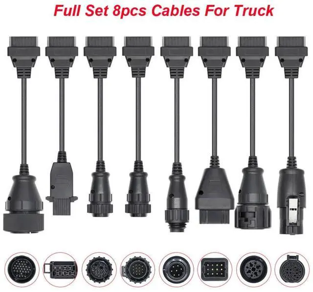 Alt view image 2 of 4 - Full Set 8 Cables Connector Adapter for Truck Car OBD OBD2 Diagnostic Scanner Scan Tool (8pcs for truck)
