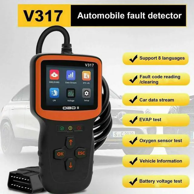 Alt view image 7 of 7 - Car OBD/EOBD Diagnostic Tool OBD2 Color Screen Multi Language Automotive Battery Voltage Fault Detector Scanner