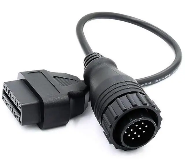 Alt view image 2 of 6 - E-Car Connection 14 Pin to 16 Pin OBDII Cable Male to Female Adapter Car Diagnostic OBD2 Cord for Mercedes Benz Sprinter