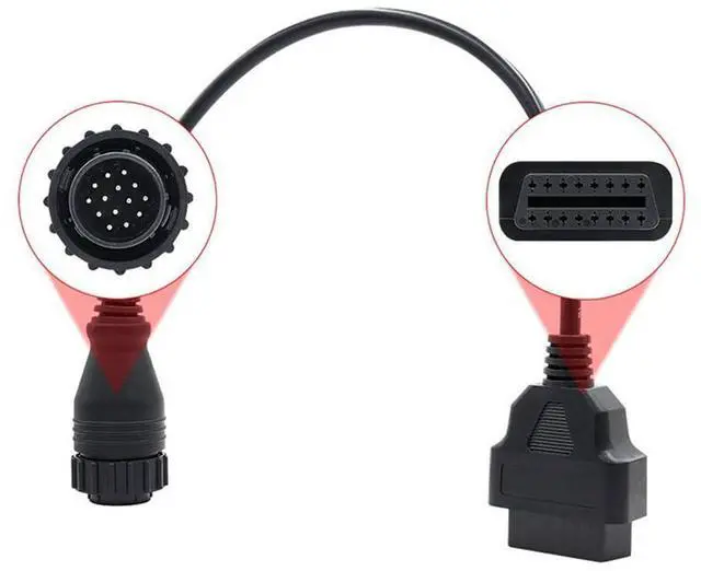 Alt view image 5 of 6 - E-Car Connection 14 Pin to 16 Pin OBDII Cable Male to Female Adapter Car Diagnostic OBD2 Cord for Mercedes Benz Sprinter