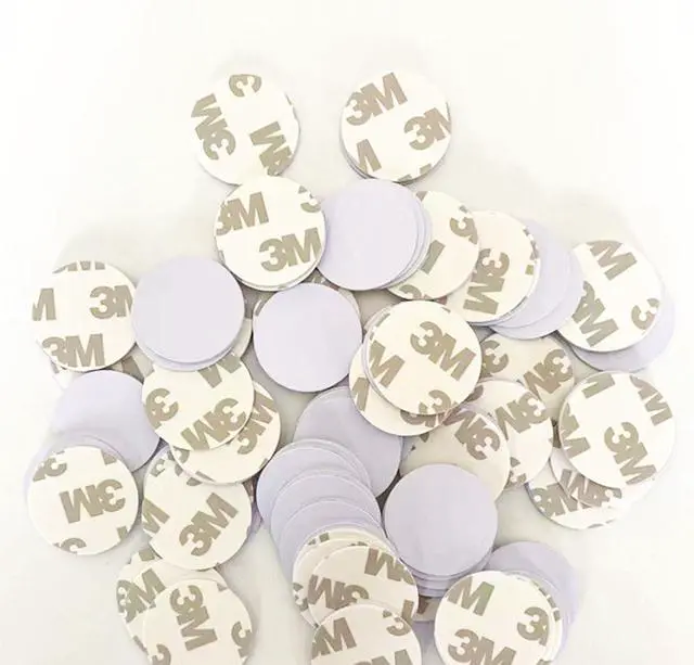 Main image of 50pcs NTAG215 NFC Tags Cards with 3M Sticker, White Round PVC Coin Cards, 1inch, 504 Byte Compatible with NFC Enabled Mobile Phones