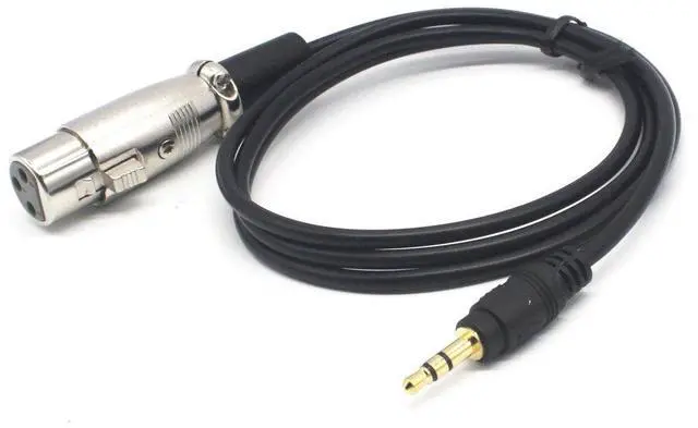Alt view image 2 of 5 - Riipoo 3.5mm to XLR Adapter 1 Meter 1/8" TRS 3.5mm Stereo Jack Male to XLR Female Audio Adapter Speaker Microphone Cable Cord