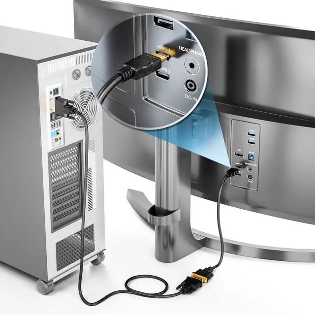 Alt view image 5 of 5 - CYSINGC DVI to HDMI Adapter Cable, Bi-Directional HDMI Male to DVI Female Converter 1080P for Apple Cinema Display, Mac, PC, Laptop, Raspberry Pi, Blu-ray Player, HDTV, Monitor, Projector - 2 Pack