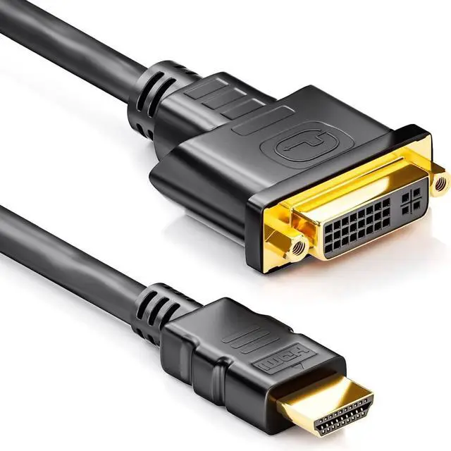 Alt view image 2 of 5 - CYSINGC DVI to HDMI Adapter Cable, Bi-Directional HDMI Male to DVI Female Converter 1080P for Apple Cinema Display, Mac, PC, Laptop, Raspberry Pi, Blu-ray Player, HDTV, Monitor, Projector - 2 Pack
