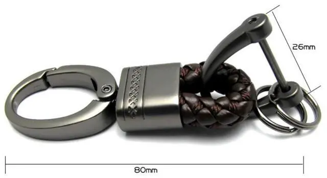 Alt view image 4 of 5 - 360° Rotation Woven Rope Metal Buckle Keychains, 4Pcs/Pack