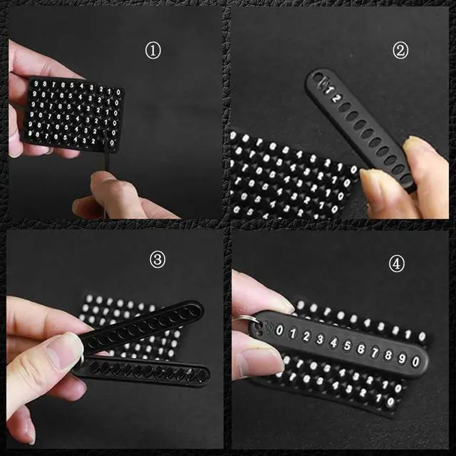 Alt view image 5 of 7 - Car keychains anti loss phone number plate motorcycle braided rope lock keyrings set