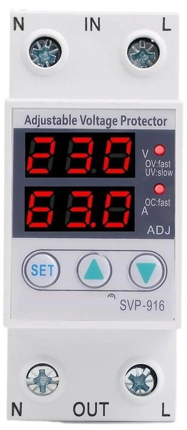Main image of Protection 63A 220V Din Rail Adjustable Voltage Protector Relay with Over Current Protection (Size : 63A 220V)