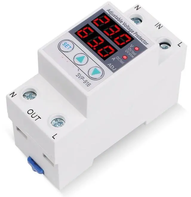 Alt view image 5 of 6 - Protection 63A 220V Din Rail Adjustable Voltage Protector Relay with Over Current Protection (Size : 63A 220V)