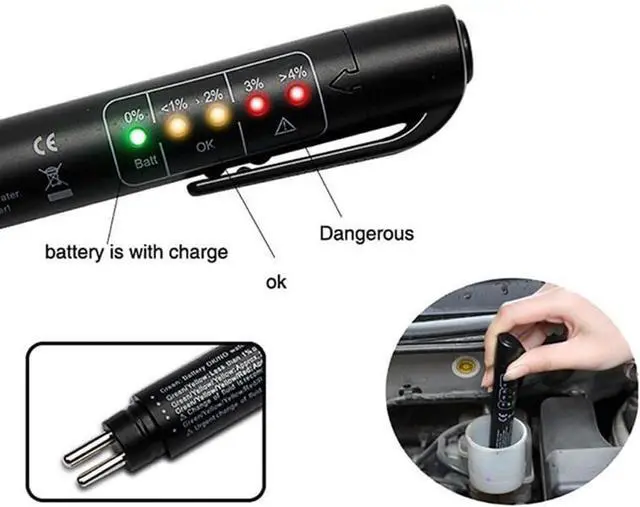 Alt view image 2 of 6 - Brake Fluid Liquid Tester Pen, 5 LED Indicators, Automotive Diagnostic Tool