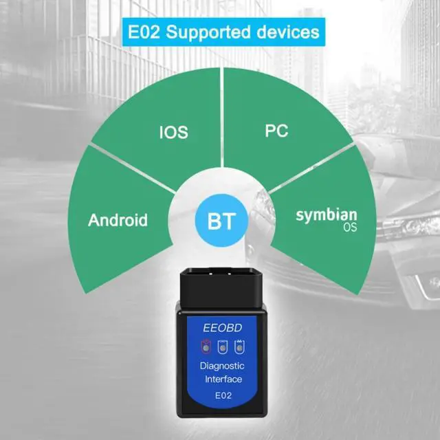 Alt view image 2 of 7 - E02 EEOBD ELM327 V1.5 OBD2 BT Vehicle Scanner Diagnostic Tool, Fault Codes Reader, Support Vehicles 1996 and Updated