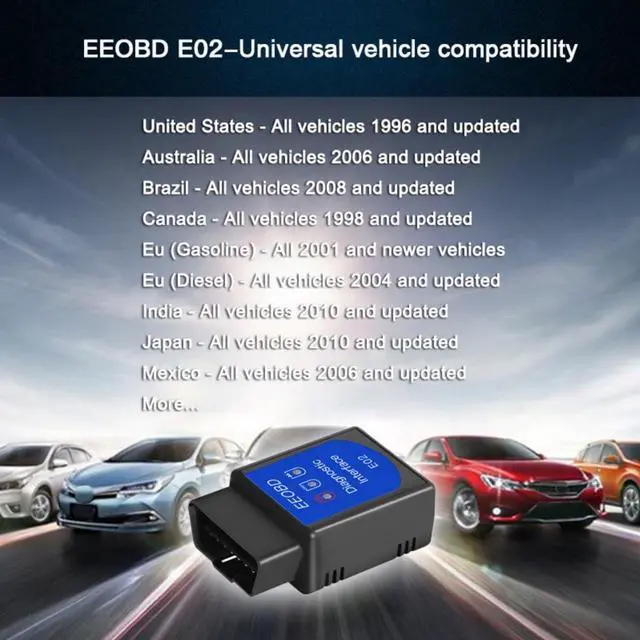 Alt view image 5 of 7 - E02 EEOBD ELM327 V1.5 OBD2 BT Vehicle Scanner Diagnostic Tool, Fault Codes Reader, Support Vehicles 1996 and Updated