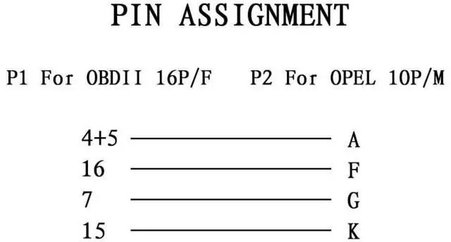Alt view image 4 of 6 - 10 Pin OBD Diagnostic Cable for Vauxhall and for Opel to OBD2 16 Pin Car Extension Connector