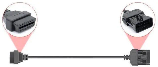 Alt view image 5 of 6 - 10 Pin OBD Diagnostic Cable for Vauxhall and for Opel to OBD2 16 Pin Car Extension Connector