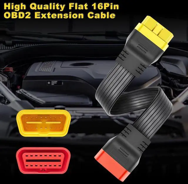 Alt view image 3 of 7 - 1.18ft/36cm Flat 16Pin OBD2 Extension Cable for X431 V/PRO3/Easydiag Male to Female