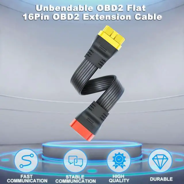 Alt view image 4 of 7 - 1.18ft/36cm Flat 16Pin OBD2 Extension Cable for X431 V/PRO3/Easydiag Male to Female