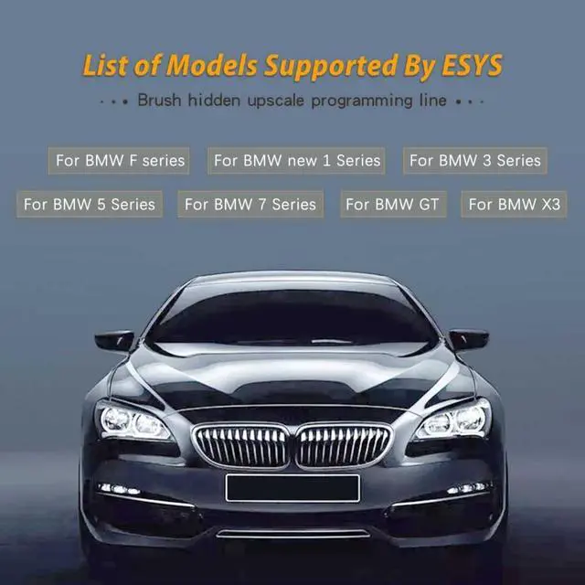 Alt view image 3 of 7 - 8.2ft Single Module Programming or Modules Hiding ENET Data Cable for B-M-W Coding F-Series Diagnostic Tools Ethernet to OBD Interface