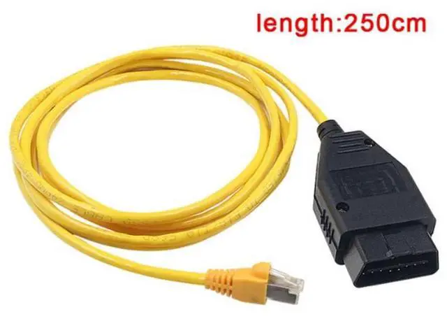 Alt view image 6 of 7 - 8.2ft Single Module Programming or Modules Hiding ENET Data Cable for B-M-W Coding F-Series Diagnostic Tools Ethernet to OBD Interface