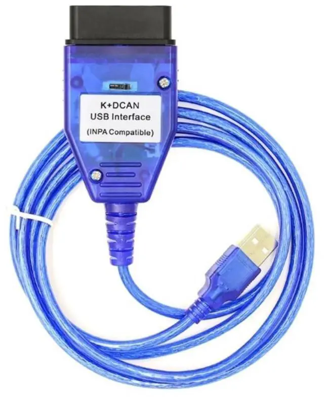 Alt view image 3 of 4 - FT232RL OBD2 Diagnostic USB Interface Cable Adapter Compatible with K + D CAN E60 E61 E70 E81 E83 E87 E90 E91 E92 E93 R56 and more (Blue K+DCAN with Switch)