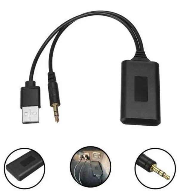 Alt view image 3 of 3 - AUX-IN 3.5MM Jack Wireless Radio Adapter Aux USB NEW Universal Car 12V Bluetooth Module Adapter Stereo Cable