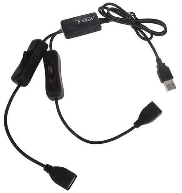 Alt view image 2 of 7 - USB Splitter Cable with Two Data/Charge Port Individual Power On Off Switches