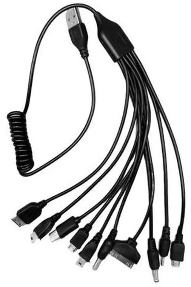 Alt view image 7 of 7 - Multifunctional 10 in 1 USB Charging Cable Spring Coiled Data Sync Cord Wire