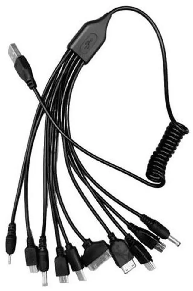 Alt view image 4 of 7 - Multifunctional 10 in 1 USB Charging Cable Spring Coiled Data Sync Cord Wire