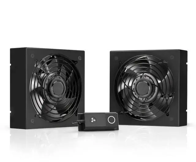 Main image of Quiet Dual-Fans with Speed Controller, for Cooling AV, Home Theater, Network 19 Racks