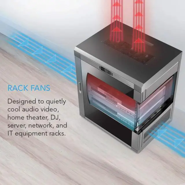 Alt view image 2 of 5 - Quiet Dual-Fans with Speed Controller, for Cooling AV, Home Theater, Network 19 Racks