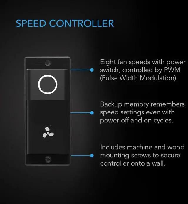 Alt view image 3 of 5 - Quiet Dual-Fans with Speed Controller, for Cooling AV, Home Theater, Network 19 Racks