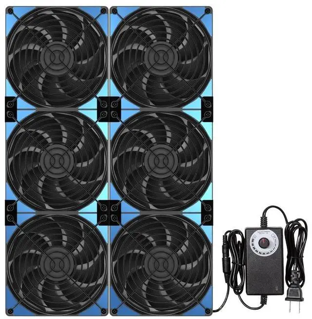 Main image of 120mmx6 720mm Adjustable Computer PC Vent Fans 3V-12V Speed Controller for Flexible Arrange Cabinet Rack Space Window Wall Server