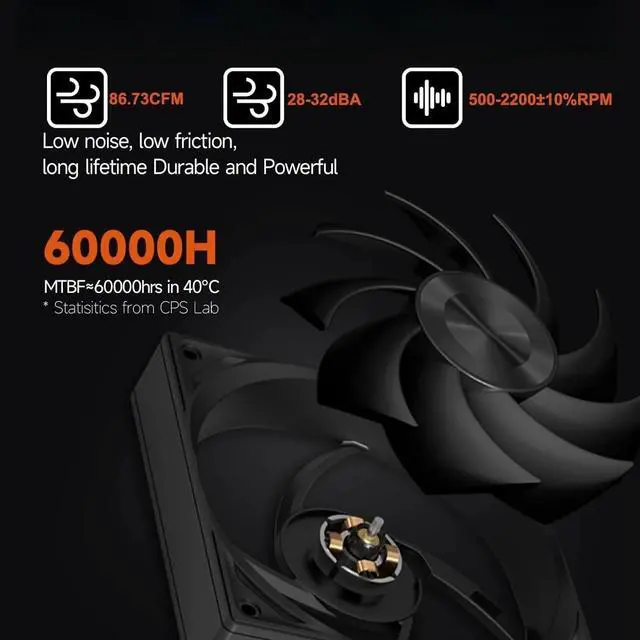 Alt view image 3 of 4 - CPU Cooler TDP CPU Air Cooler Dual Tower CPU Fan 6 HeatPipe CPU Cooling System with Three Modes PWM Silent Fans, for Intel LGA 115X/1200/1700,AMD AM4/AM5,BK