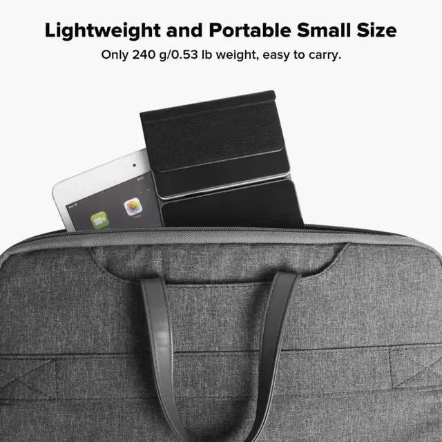 Alt view image 6 of 6 - Foldable Keyboard with Touchpad and Numeric Keypad, 2.4G Wireless and Bluetooth, Rechargeable Portable Travel Folding Keyboard with PU Leather