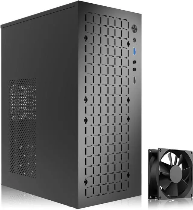 Main image of matx case,High Airflow Micro ATX PC Case, Support MATX, Mini-ITX, Micro ATX case Slim with USB3.0x1 I/O Port, Black with 80MM Fans